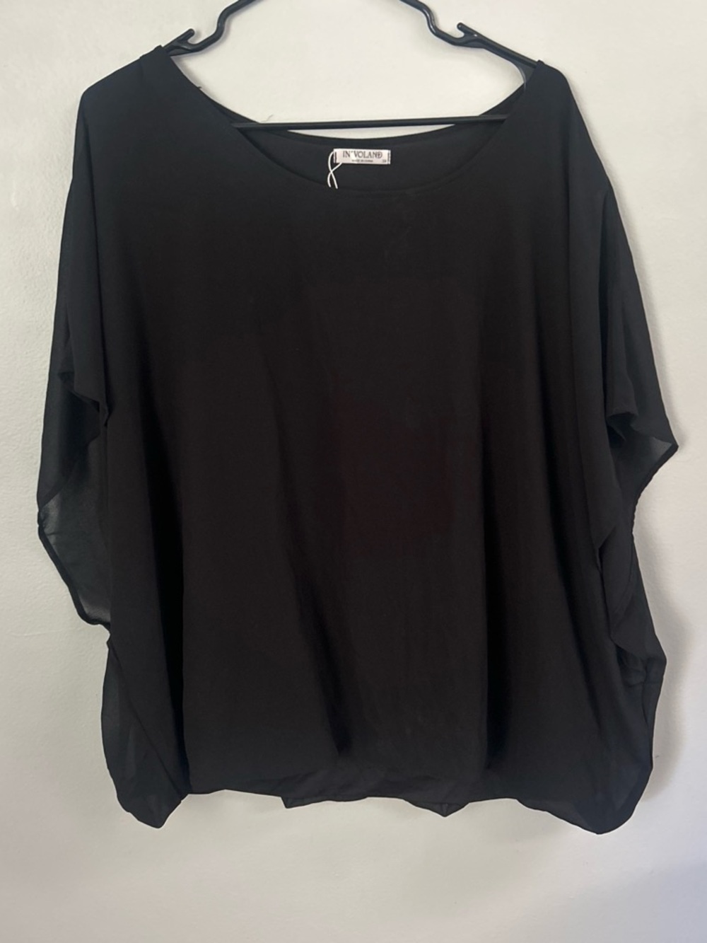 Source Unknown Black Dolman Sleeve Blouse